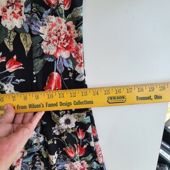 Mudd Tank Dress‎ Women's Sz XS Short Dark Floral Black Soft Casual Skater - Picture 4 of 8